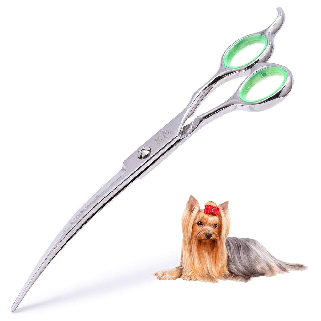 LovinPet Pet Grooming Scissors Professional Dog Cat Grooming Shears with Round Blunt Tip Stainless Steel, Dog Curved Scissors for Grooming Cats Dogs Grooming Tools - PawsPlanet Australia