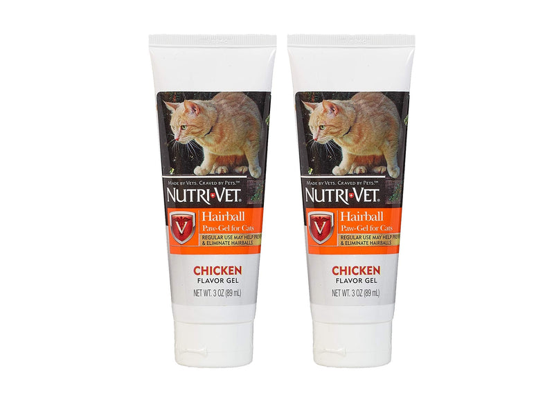 Nutri-Vet Feline Natural Oil Hairball Paw-Gel Chicken Flavor 3oz - Pack of 2 - PawsPlanet Australia