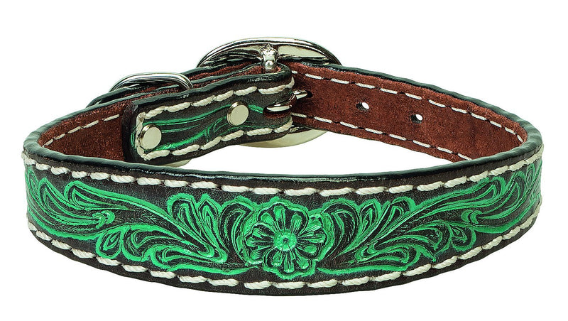 Weaver Pet Carved Flower Dog Collar 3/4" x 15" - PawsPlanet Australia