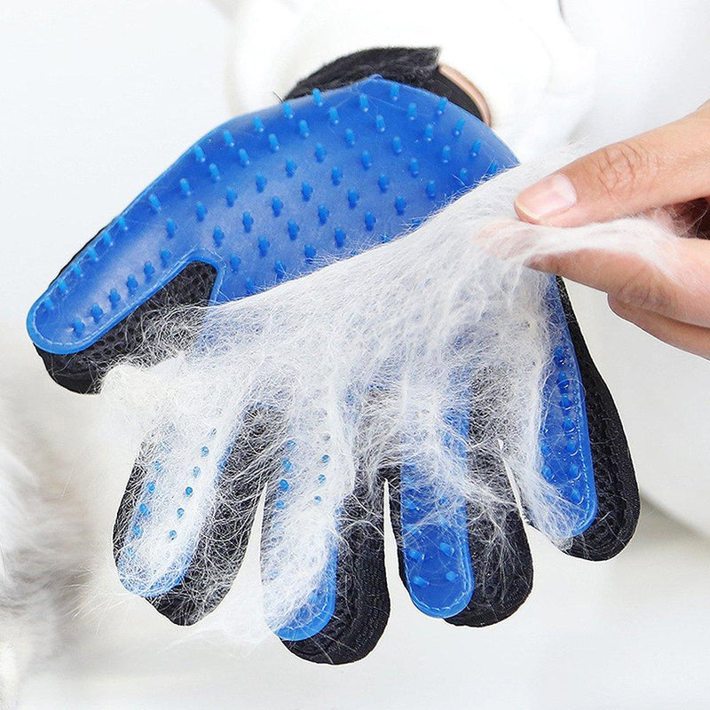 [Australia] - VIZPET Pet Grooming Glove - Dog Brush Deshedding Glove Pet Hair Remover Pet Mitt Massage Tool for Dogs,Cats,Small Animals Blue 