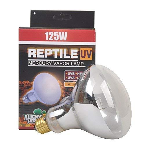 [Australia] - Lucky Herp Reptile UVA UVB Mercury Vapor Bulb Heat Lamp,R115,E26,Screw Thread,125 Watt Coated 