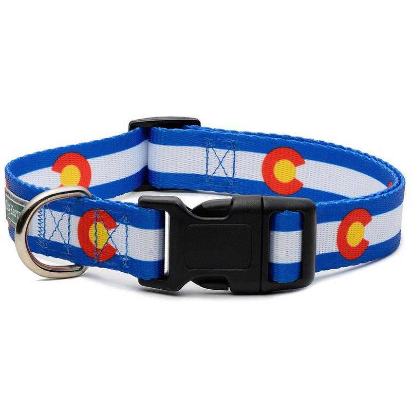 [Australia] - Colorado State Flag Dog Collar X-Large Blue 