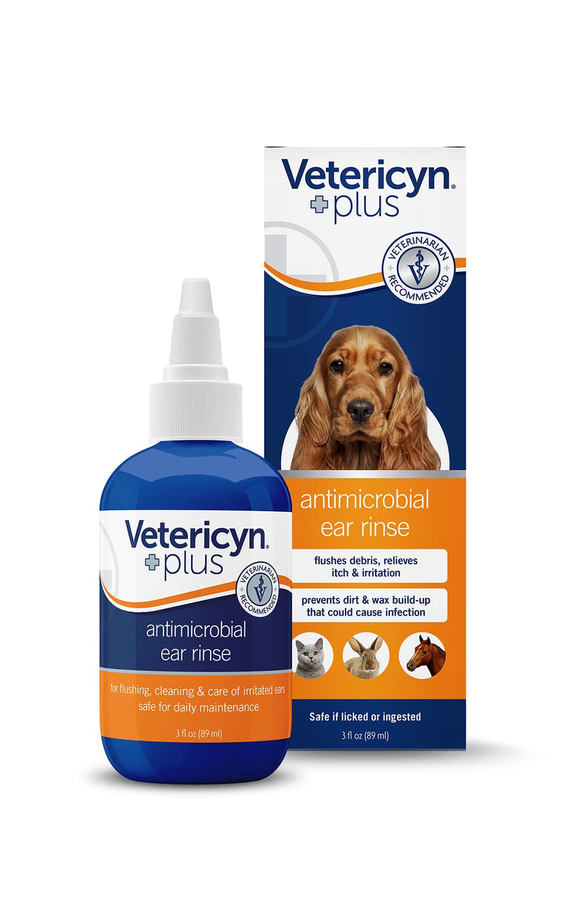 Vetericyn All Animal Ear Rinse. Non-Toxic Ear Cleaning Solution for Dogs, Cats, and All Animals. Alleviate Itch and Irritation, Remove Odor, and Reduce Wax Buildup Safely. 3-ounce - PawsPlanet Australia