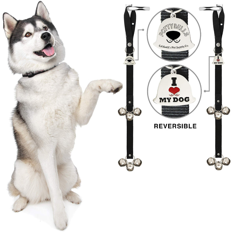 Caldwell's Pet Supply Co. Potty Bells Housetraining Dog Doorbells for Dog Training and Housebreaking Your Dog Loud Dog Door Bell for Potty Training Puppies and Dogs Set of 2 Potty Bells Black - PawsPlanet Australia