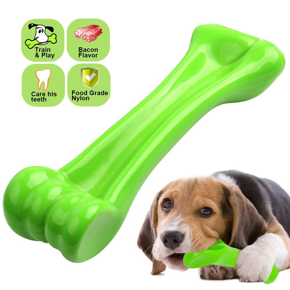 [Australia] - oneisall Dog Toys for Aggressive Chewers,Indestructible Pet Chew Toys Bone for Puppy Dogs M (5.9 * 1.2 * 1.8 inch) Green 