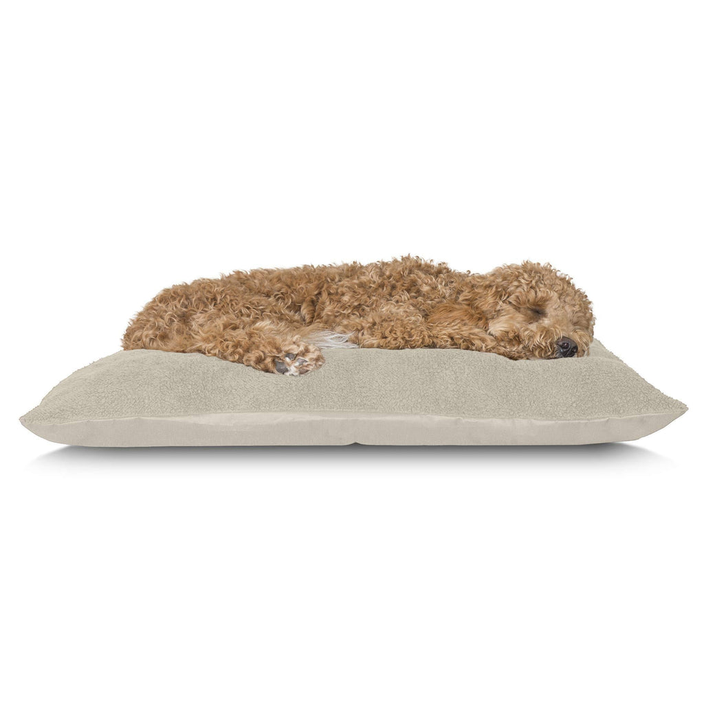 [Australia] - Furhaven Pet Dog Bed | Oxford Snuggle Throw Pillow Nest Cushion Pet Bed w/ Removable Cover for Dogs & Cats - Available in Multiple Colors & Styles Terry Clay Large 