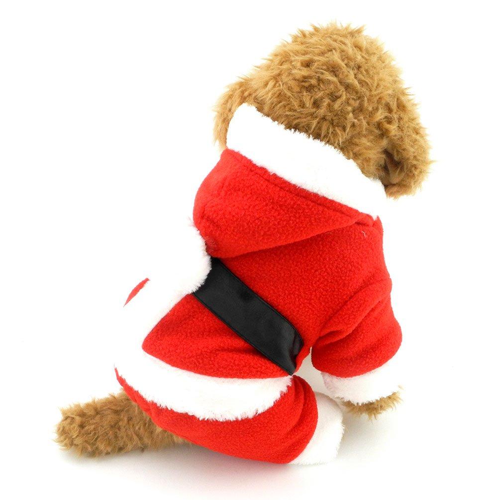 [Australia] - SMALLLEE_LUCKY_STORE Small Dog Santa Suit Christmas Dog Clothes Fleece Fleece Teddy Clothes Boy, Large, Red XXL 