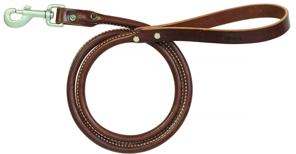 [Australia] - Terrain D.O.G. Harness Leather Rolled Dog Leash Brown Bridle Leather 3/4" x 4' 