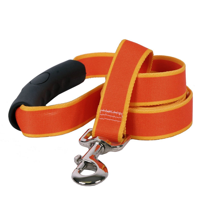 [Australia] - Yellow Dog Design Sterling Stripes Orange Goldenrod Dog Leash with Comfort Grip Handle 3/4" X 60" (5 feet) Long 