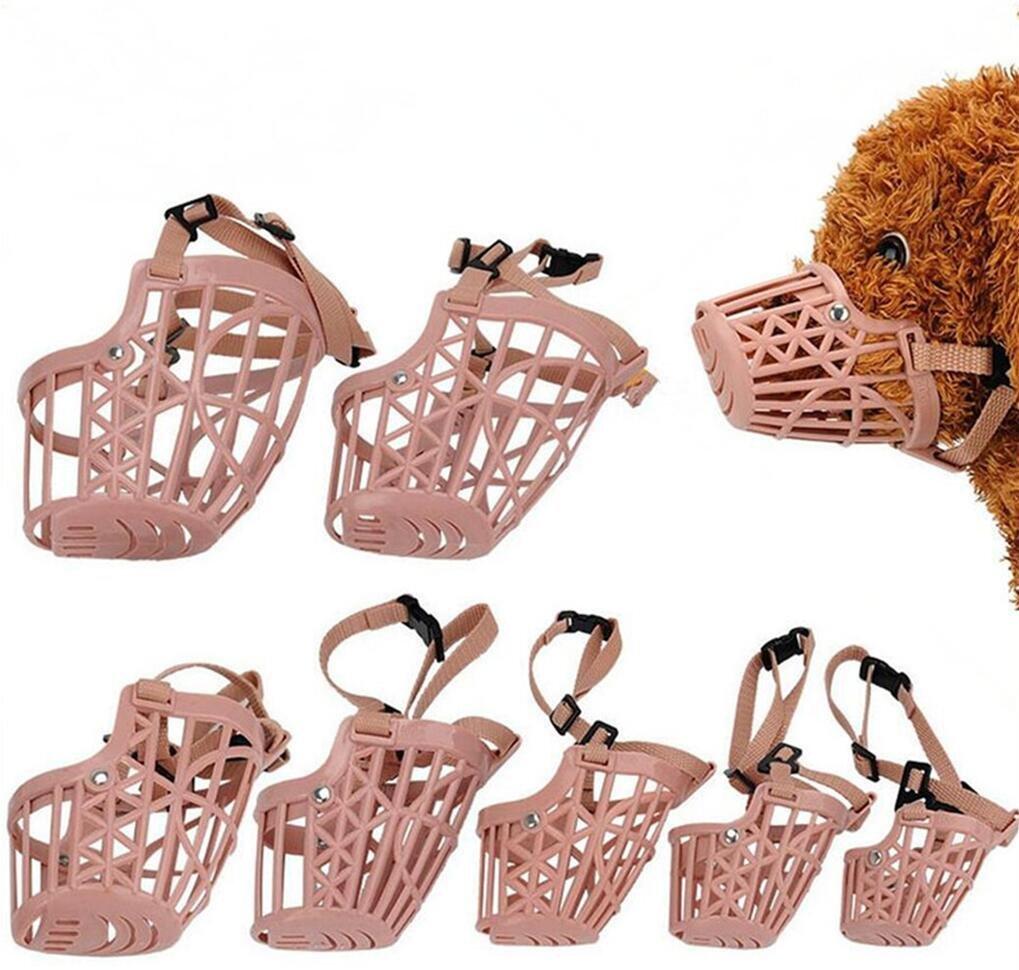 [Australia] - Yusylvia(TM 7pcs/Set Plastic Basket Adjustable Dog Muzzle Mask Cage Mouth Mesh 