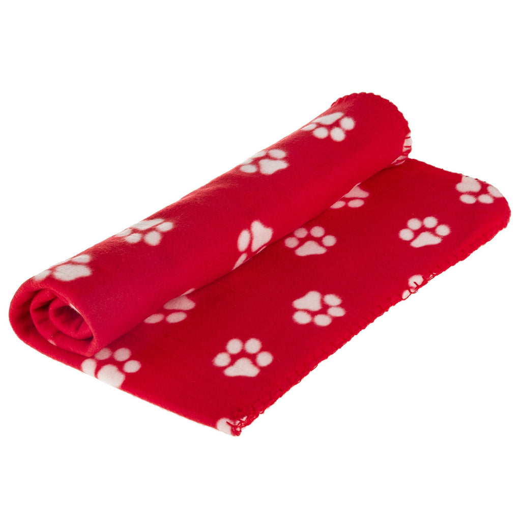 Ultra Light Comfortable Soft 55 x 39 Inches Fleece Pet Dot Cat All Year Round Blanket Animals Puppy Kitten Bed Warm Sleep Mat Fabric Indoors Outdoors Red - PawsPlanet Australia