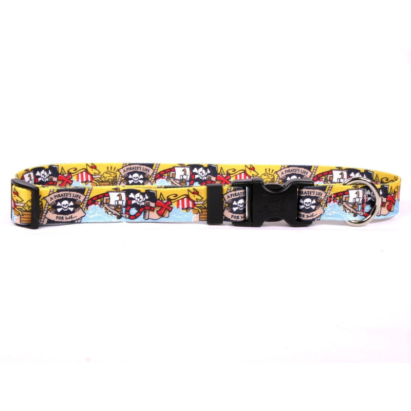 [Australia] - Yellow Dog Design Standard Dog Collar Skulls Pirate Booty Medium 14" - 20" 