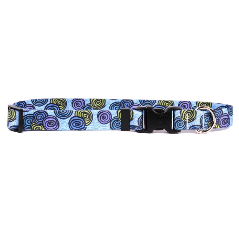 [Australia] - Yellow Dog Design Spirals Blue Dog Collar Large 18" - 28" 