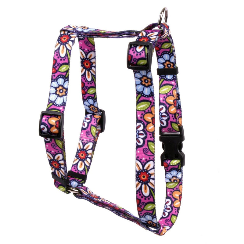 [Australia] - Yellow Dog Design Pink Garden Roman Style H Dog Harness Small/Medium 14" - 20" 