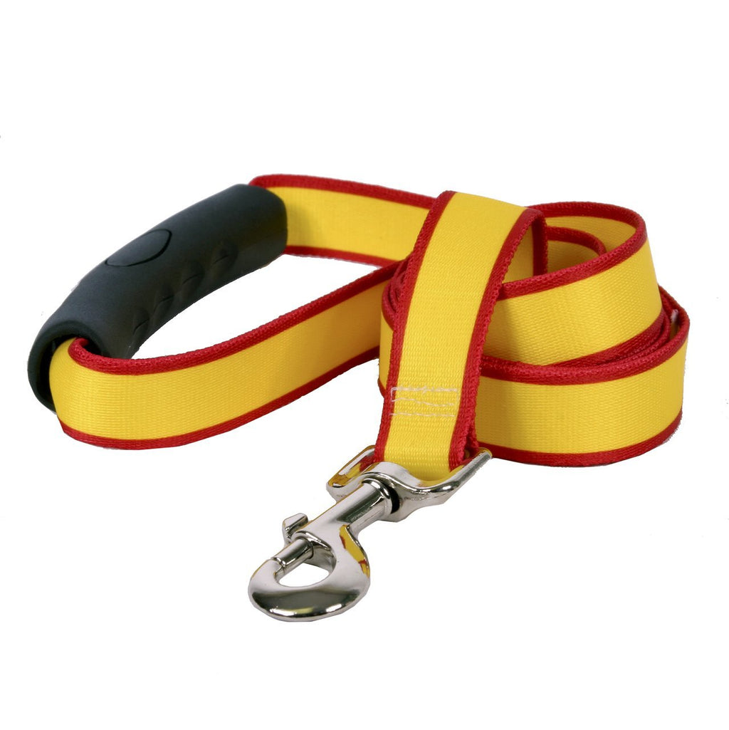 [Australia] - Yellow Dog Design Sterling Stripes Yellow and Red Dog Leash with Comfort Grip Handle 1" x 60" (5 feet) Long 