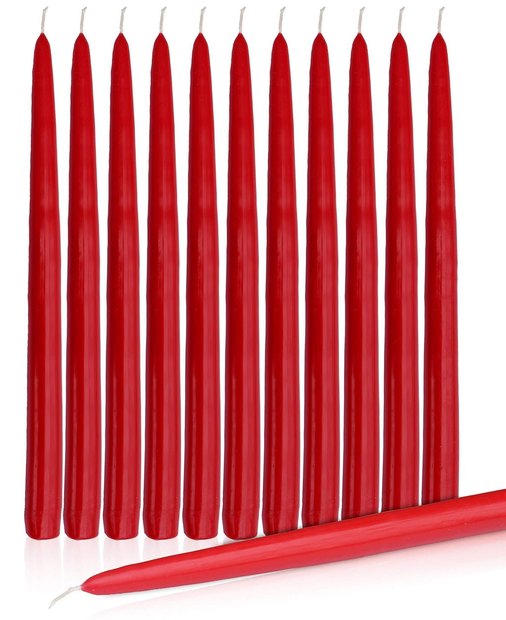 Higlow Dripless Taper Candles 8" Inch Tall Holiday Decoration & Wedding Candle Set of 12 (RED) Red - PawsPlanet Australia