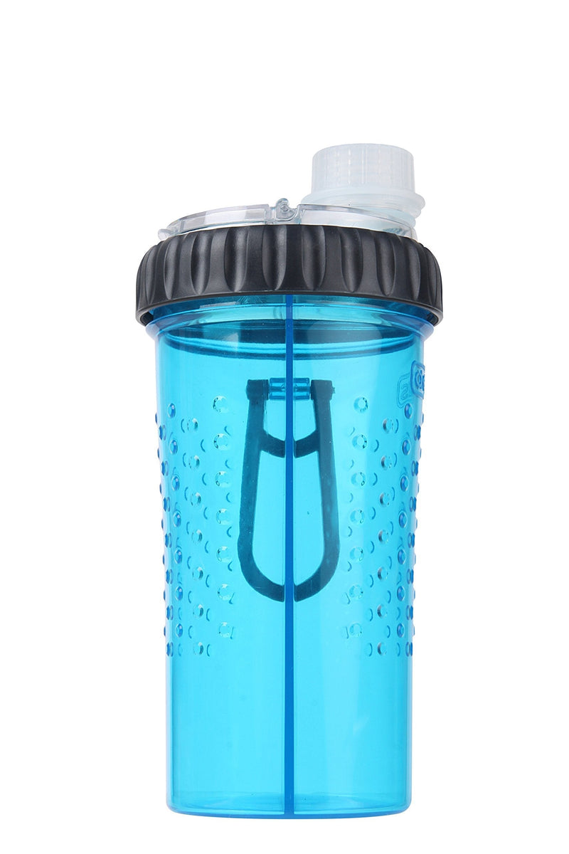 [Australia] - Dexas Snack-Duo Dual Chamber 16 Ounce Hydration Bottle & Snack Container Blue 