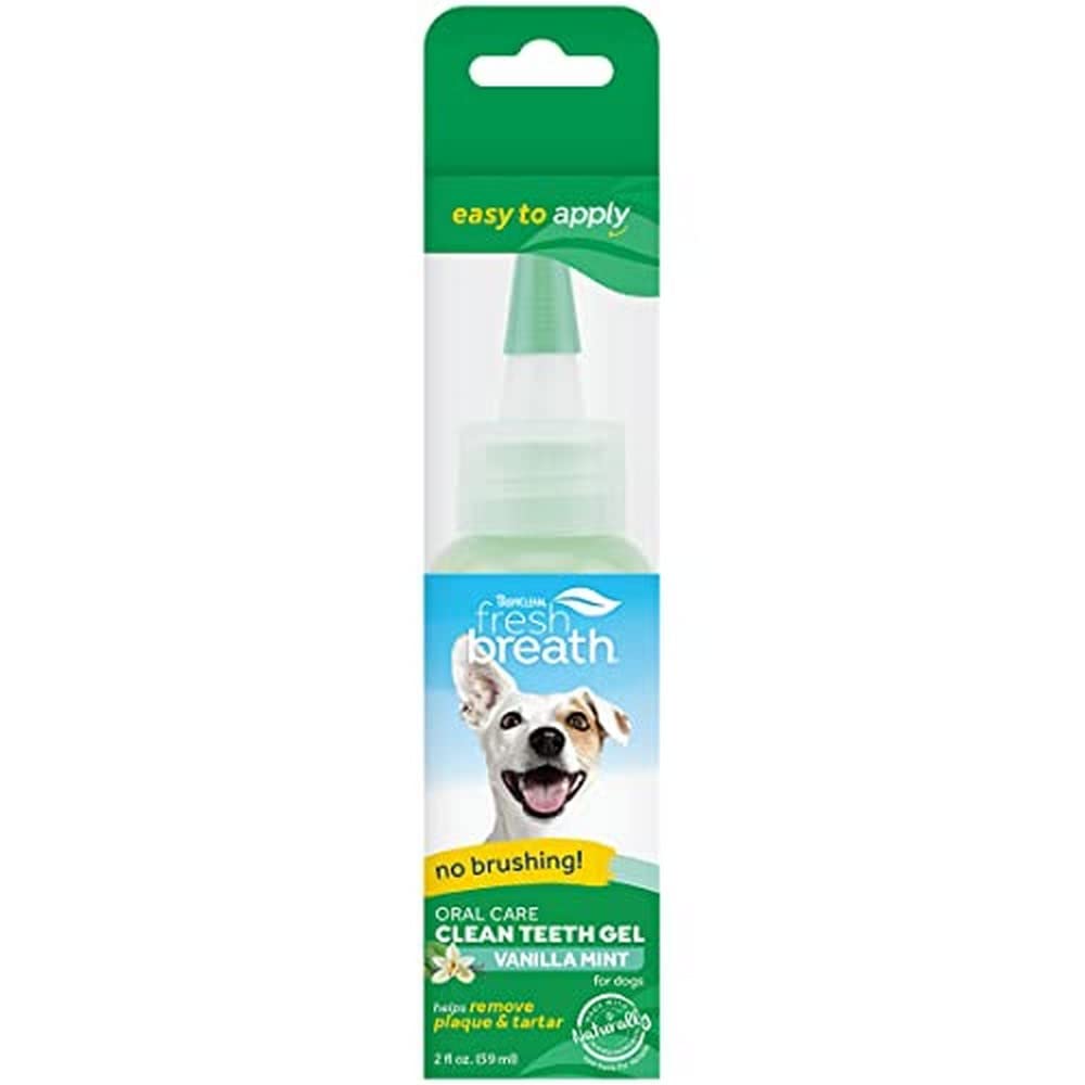 Fresh Breath by TropiClean No Brushing Vanilla Mint Clean Teeth Dental & Oral Care Gel for Dogs, 2oz, Made in USA 2 oz - PawsPlanet Australia