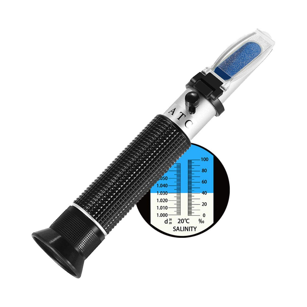 Seawater Salinity Refractometer,V-Resourcing Automatic Temperature Compensation Sea Water Salinity Measurer for Aquarium, Hydrometer, 0-100ppt & 1.000-1.070 Salinity Specific Gravity - PawsPlanet Australia