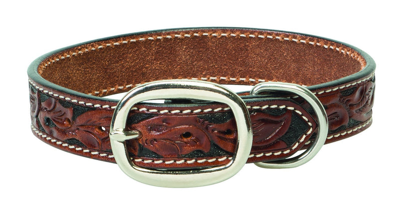 [Australia] - Weaver Leather Carved Floral Dog Collar 3/4" x 17" 
