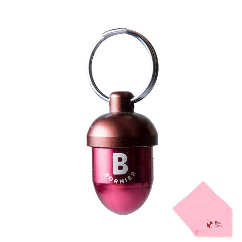 [Australia] - BORNIER Pet ID Acorn Shaped Aluminum Alloy Tube to Put Owner's Info Inside Fits on Collars for Dogs Cats Squirrels Ferrets and Rabbits (Comes W/BoxCave Microfiber Cleaning Cloth) Red 