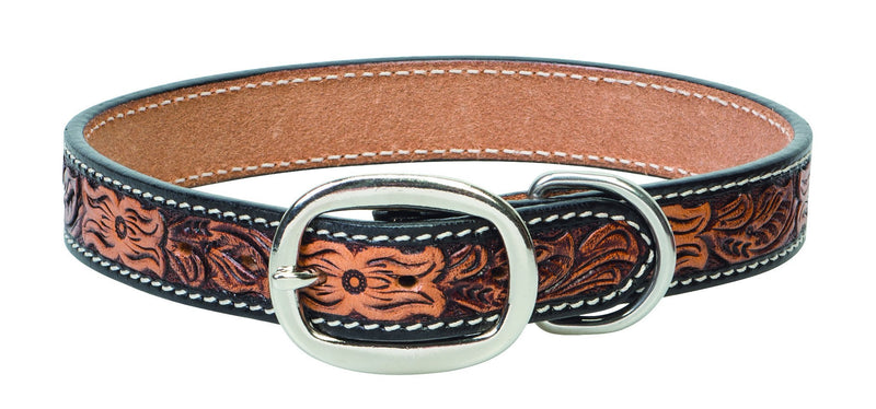 Weaver Pet Floral Tooled Dog Collar 1" x 19" - PawsPlanet Australia