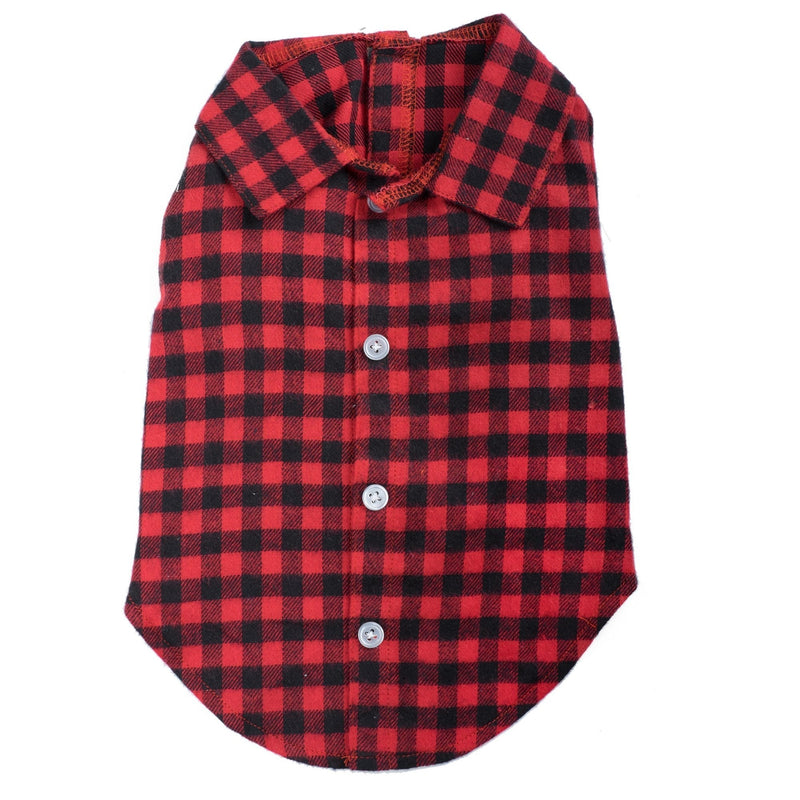 [Australia] - The Worthy Dog Faux Button up Shirt for Small Medium and Large Pets-Buffalo Plaid 