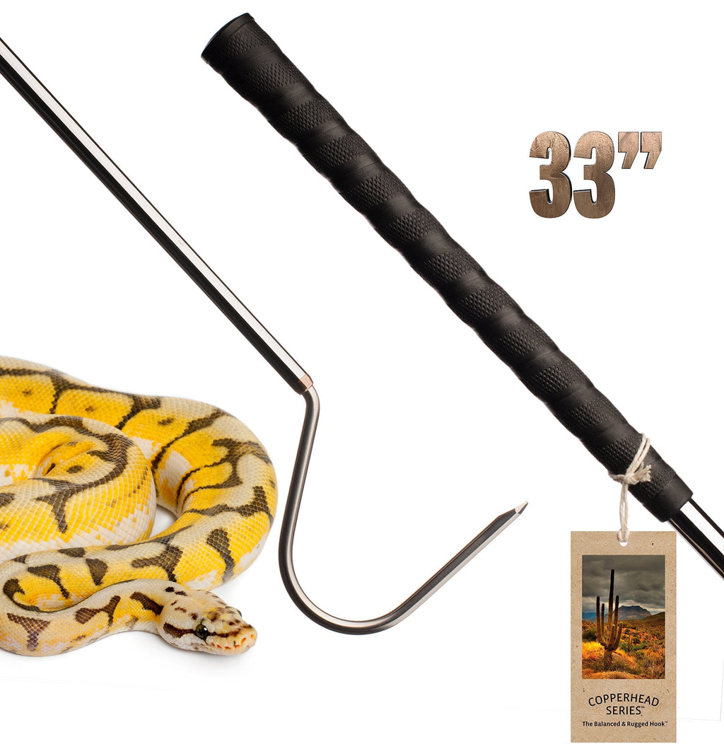 [Australia] - DocSeward Snake Hook, Copperhead Series for Snakes Small to The Size of a Ball Python, Stainless Steel & Copper, Cage Length (33 inches) Standard 33" 