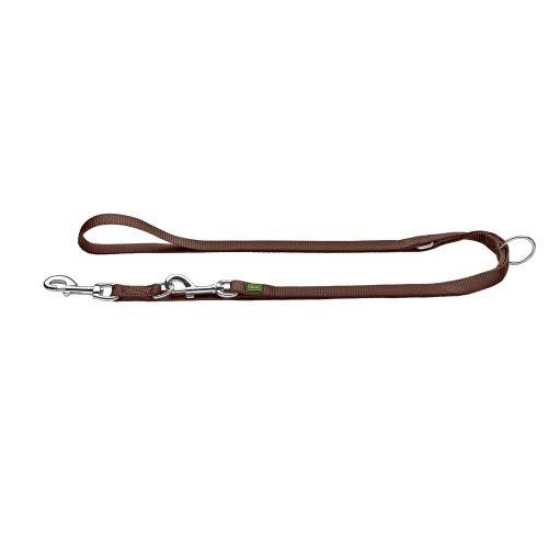 HUNTER Nylon Adjustable Extra Long Lead, 15/300 cm, Brown - PawsPlanet Australia