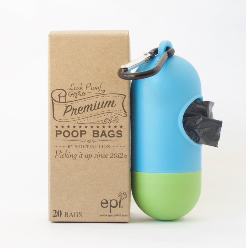 ShoppingLion Poop Bags 1040, 720, 60 or 20 Dog Poop Bags with Dispenser and Leash Clip, Guaranteed Leak-Proof, Extra Thick and Strong Poop Bags for Dogs, Dog Waste Bags Made with EPI Technology 1 Dispenser 1 Dispenser, 20 Bags - PawsPlanet Australia