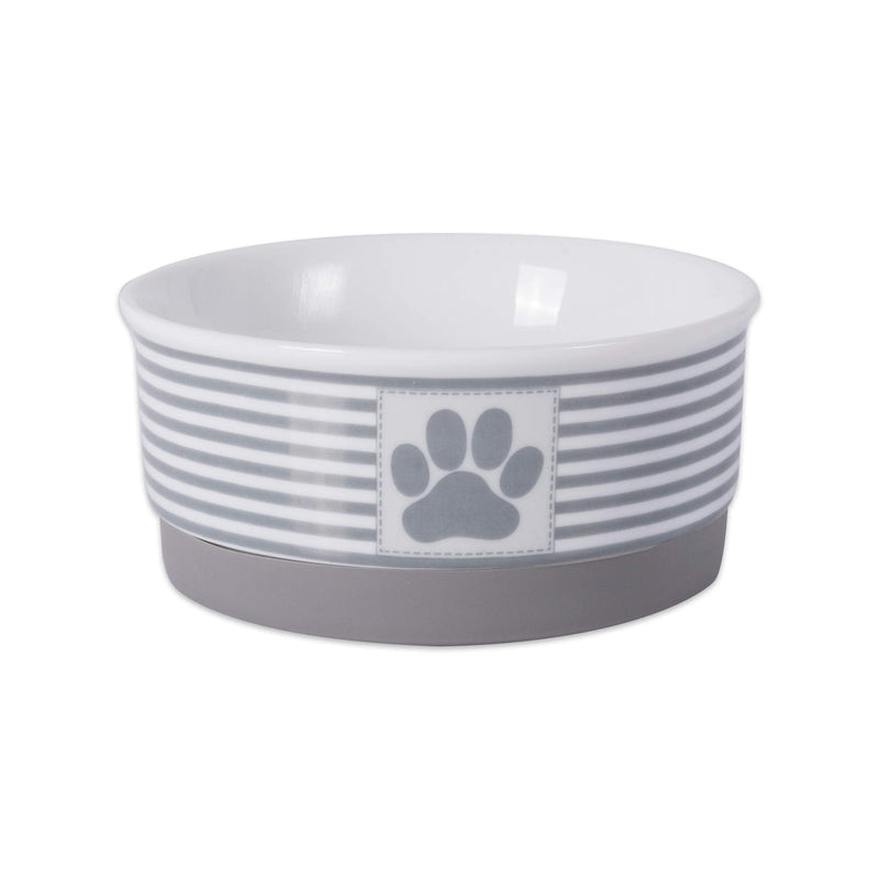Bone Dry Paw & Patch Ceramic Pet Collection Small Bowl, 4.25x2" Gray - PawsPlanet Australia