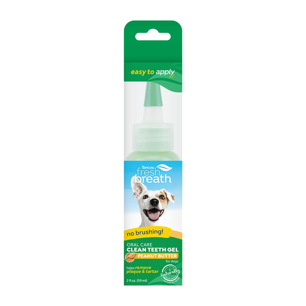 Fresh Breath by TropiClean No Brushing Peanut Butter Flavor Clean Teeth Dental & Oral Care Gel for Dogs, 2oz, Made in USA - PawsPlanet Australia