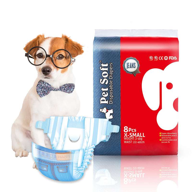 Pet Soft Doggie Diapers Female - Disposable Dog Diapers for Girl Puppy Dogs Cats XS - PawsPlanet Australia