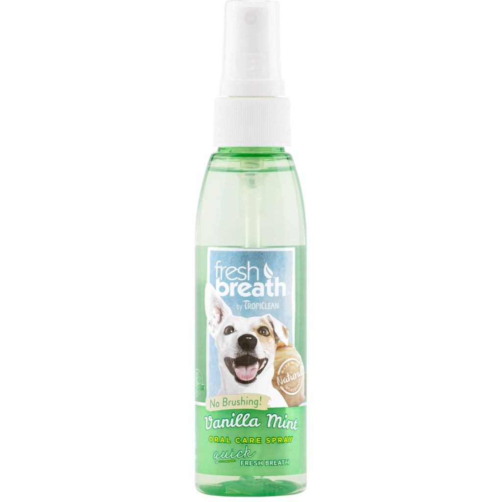 [Australia] - Fresh Breath by TropiClean Vanilla Mint Oral Care Spray for Dogs, 4oz - Made in USA 