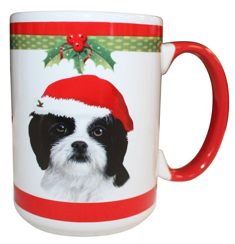 [Australia] - E&S Pets Shih Tzu Black and White Puppy Cut Mug, 15 oz 