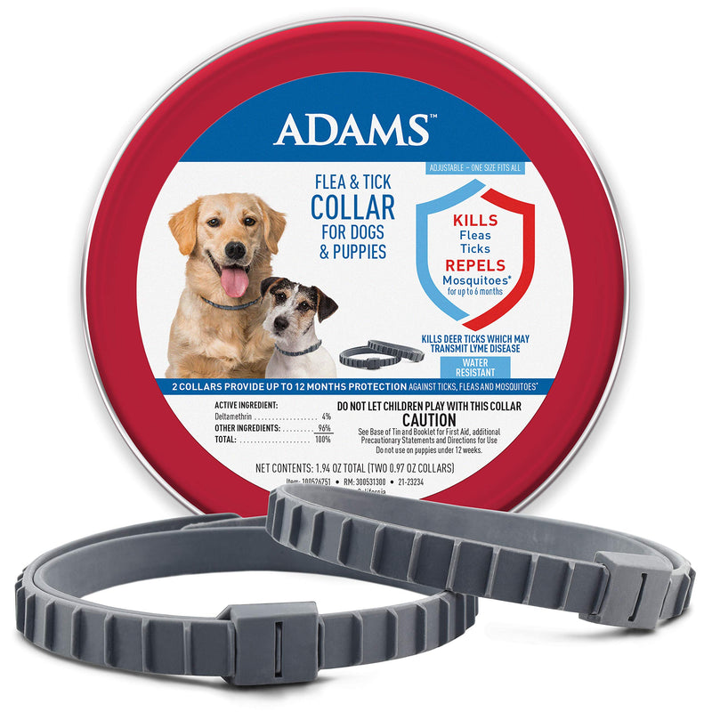 Adams Flea & Tick Collar for Dogs & Puppies 2 Pack - PawsPlanet Australia