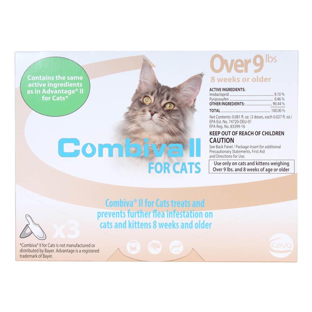 CEVA Animal Health D93120B Combiva II for Large Cats +9 lbs. (3 Pack) Pet Flea Drops - PawsPlanet Australia