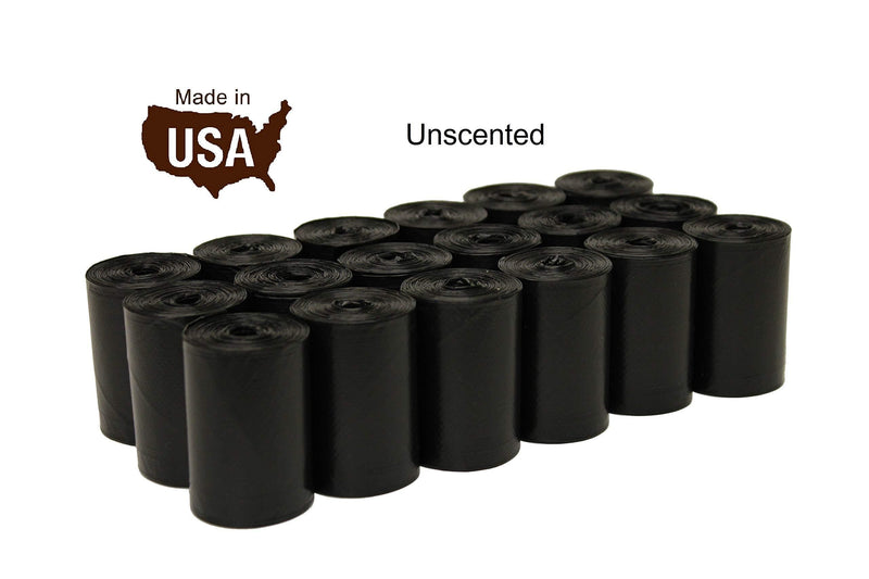 [Australia] - Five Star Pet Extra Large 9" x 15" Made in USA Easy Open Poop Bags Dog Waste Bags, Free Dispenser, 18 Refill Rolls, 270 Bags Unscented Black 