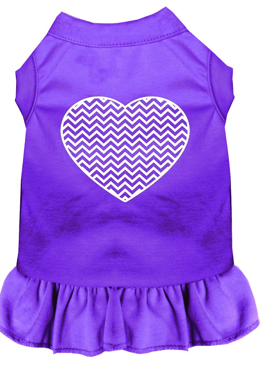[Australia] - Chevron Heart Screen Print Dog Dress - Purple X-Large 