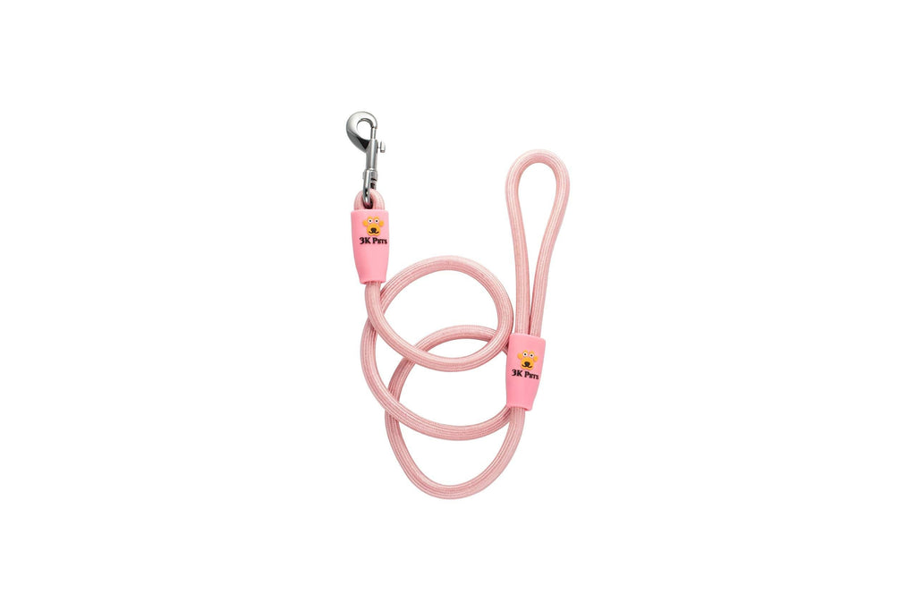 [Australia] - Heavy Duty Training Nylon Rope Dog Leash for Medium Large Dogs by 3KPets - 4 FT with Comfortable Grip PINK 