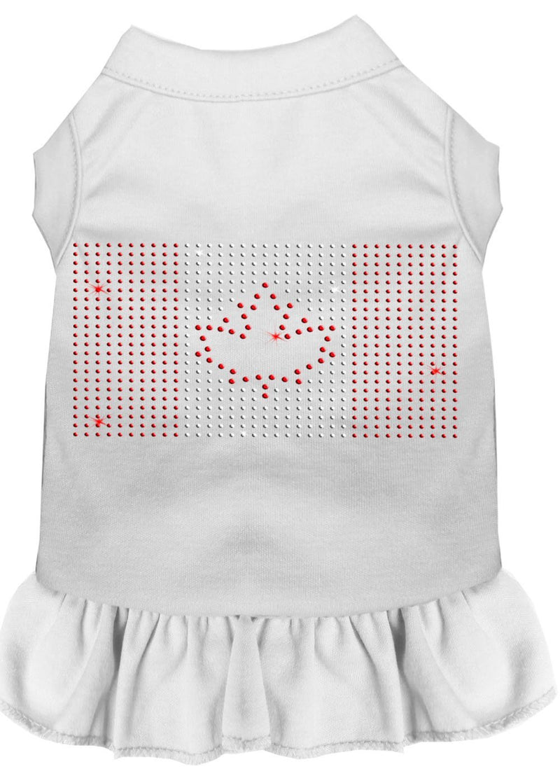[Australia] - Mirage Pet Products Rhinestone Canadian Flag Dress, Medium, White 