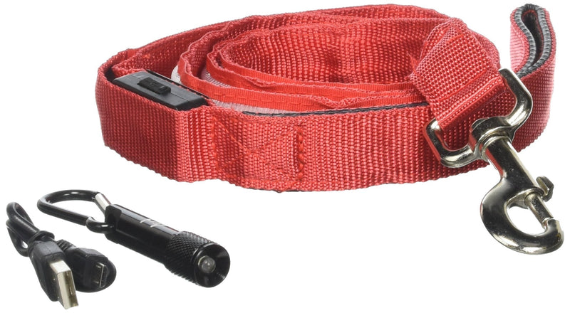 [Australia] - 4ID Lite-Up Dog Leash, One Size, Red 