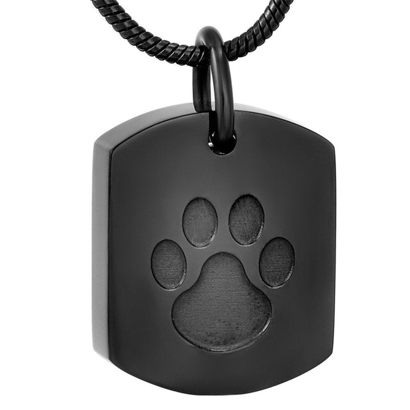 Minicremation Cremation Jewelry Urn Necklace for Ashes for Pet, Paw Print Memorial Ash Jewelry, Keepsake Pendant for Pet's Cat Dog's Ashes with Filling Kit Black - PawsPlanet Australia