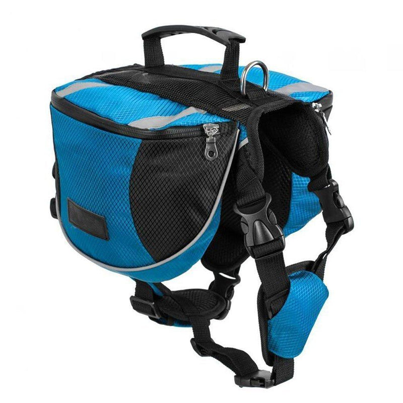 [Australia] - Lifeunion Polyester Dog Saddlebags Pack Hound Travel Camping Hiking Backpack Saddle Bag for Small Medium Large Dogs S Blue 