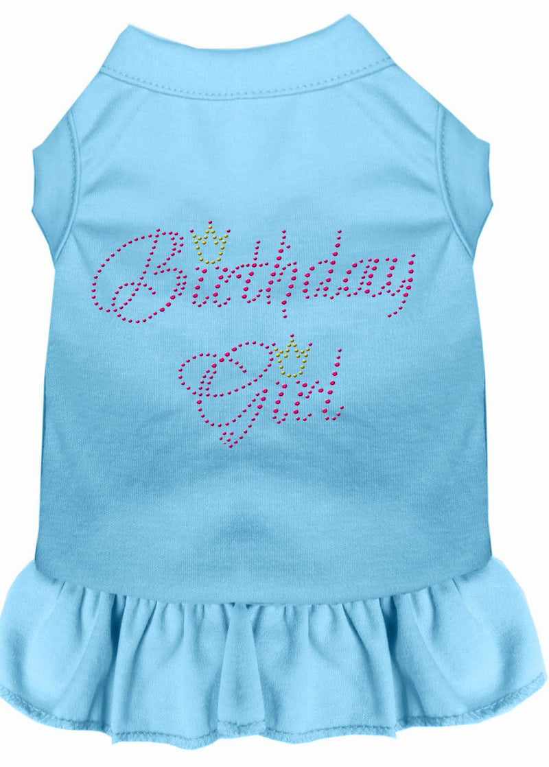 Mirage Pet Products Birthday Girl Rhinestone Dress, Large, Baby Blue - PawsPlanet Australia