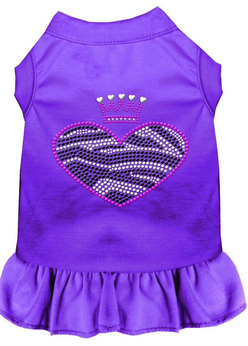 [Australia] - Mirage Pet Products 57-58 MDPR Purple Zebra Heart Rhinestone Dress, Medium 