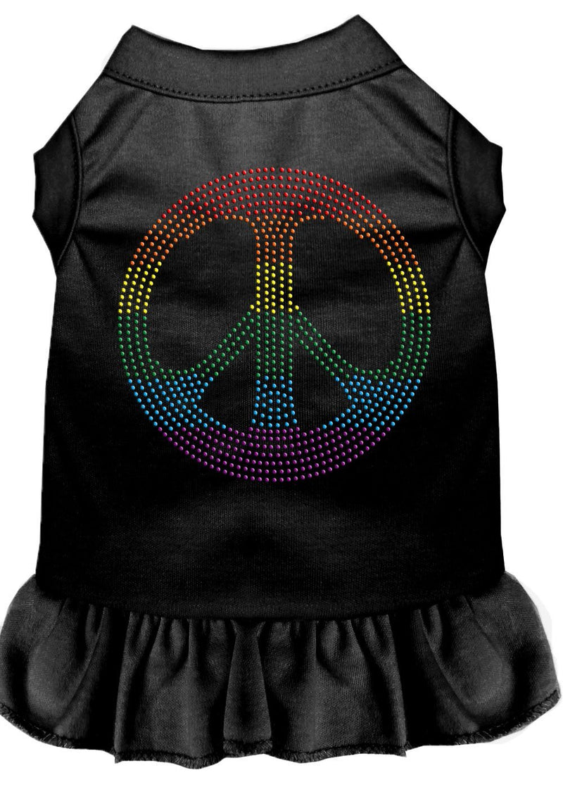 [Australia] - Mirage Pet Products 57-18 XXLBK Black Rhinestone Rainbow Peace Dress, XX-Large 