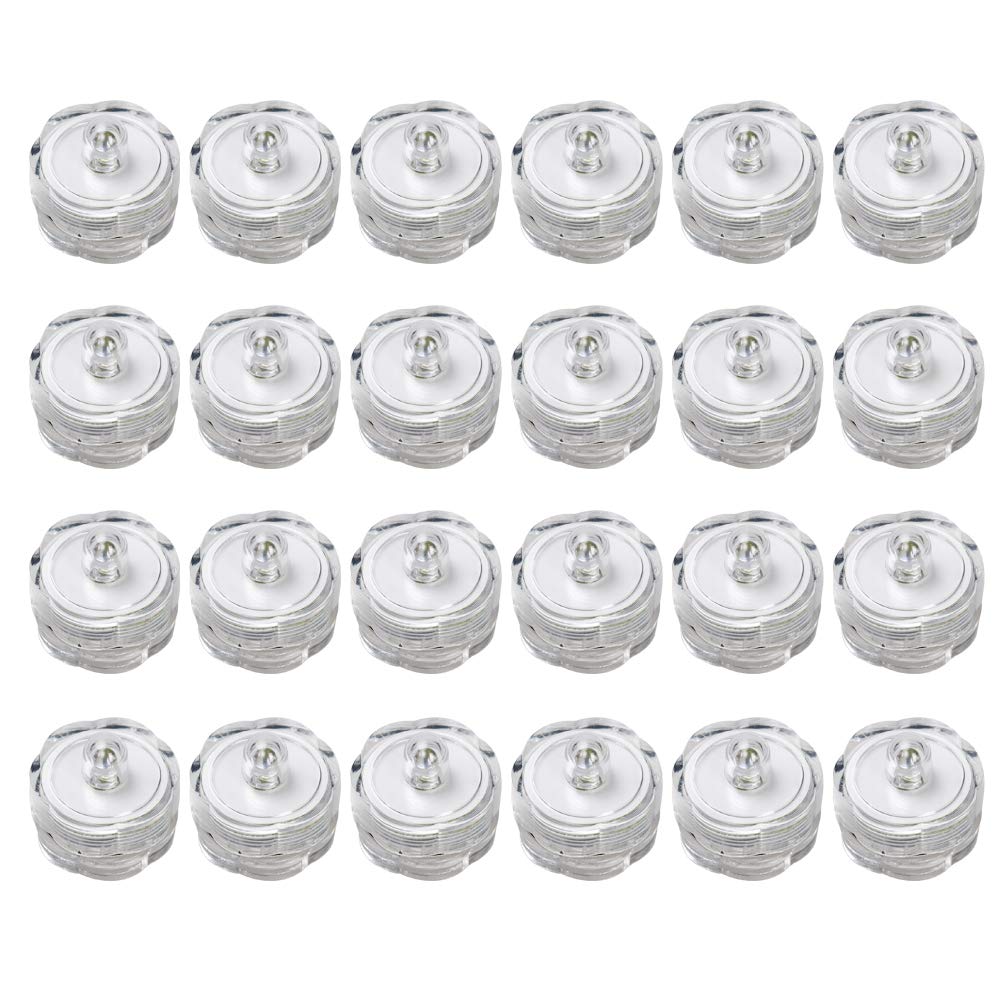 Submersible Waterproof Wedding Underwater Tea Light Sub LED Light for Decoration Wedding Party Bar etc.White (Pack of 24) White - PawsPlanet Australia