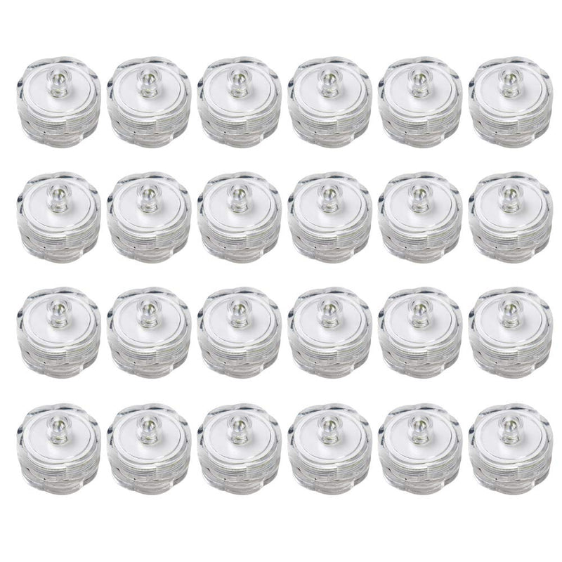 Submersible Waterproof Wedding Underwater Tea Light Sub LED Light for Decoration Wedding Party Bar etc.White (Pack of 24) White - PawsPlanet Australia