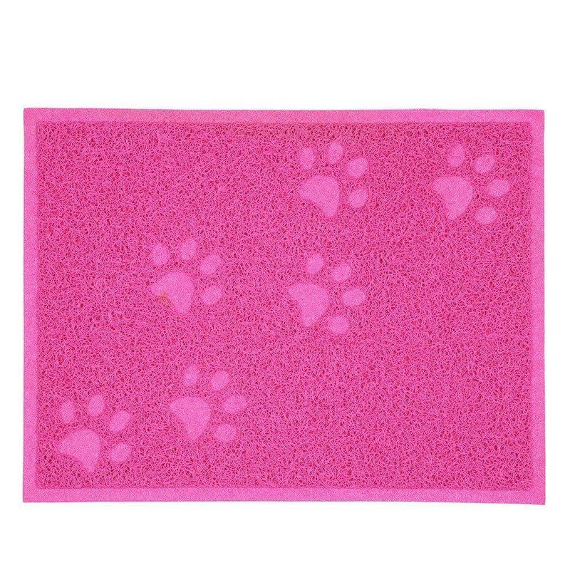 [Australia] - MUEQU Cat Litter Box Mat Pet Food Bowl Mat Cat Litter Trap Mat, PVC, 30 x 40 cm Rose 